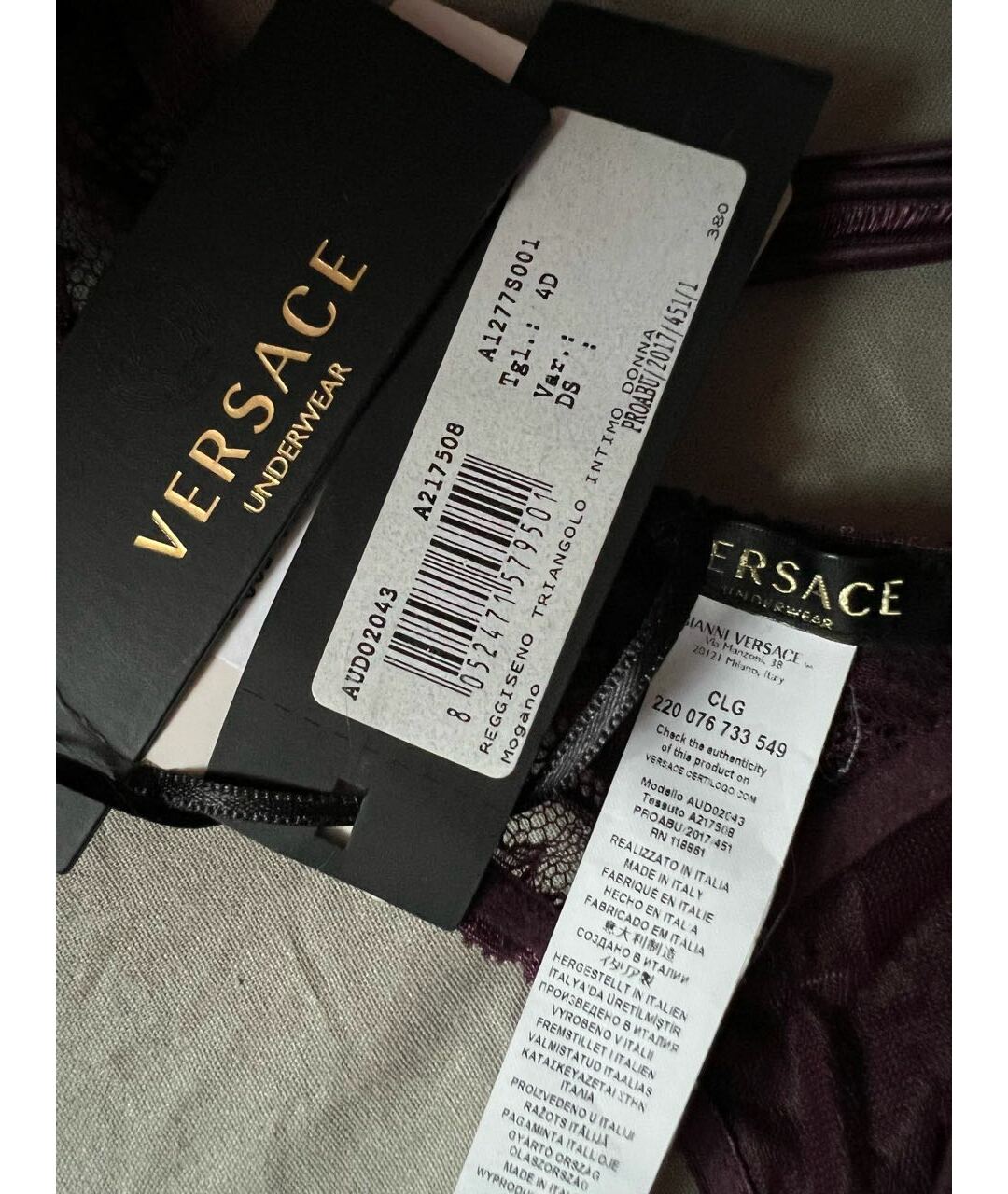 VERSACE Бордовое кружевное боди, фото 3