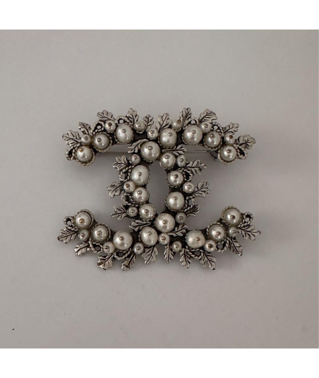 CHANEL Серебряная серебряная брошь, фото 4