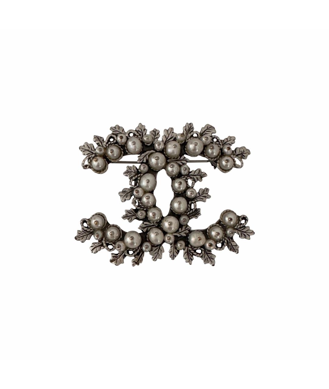 CHANEL Серебряная серебряная брошь, фото 1