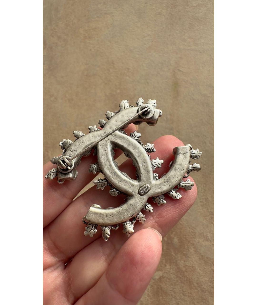 CHANEL Серебряная серебряная брошь, фото 2