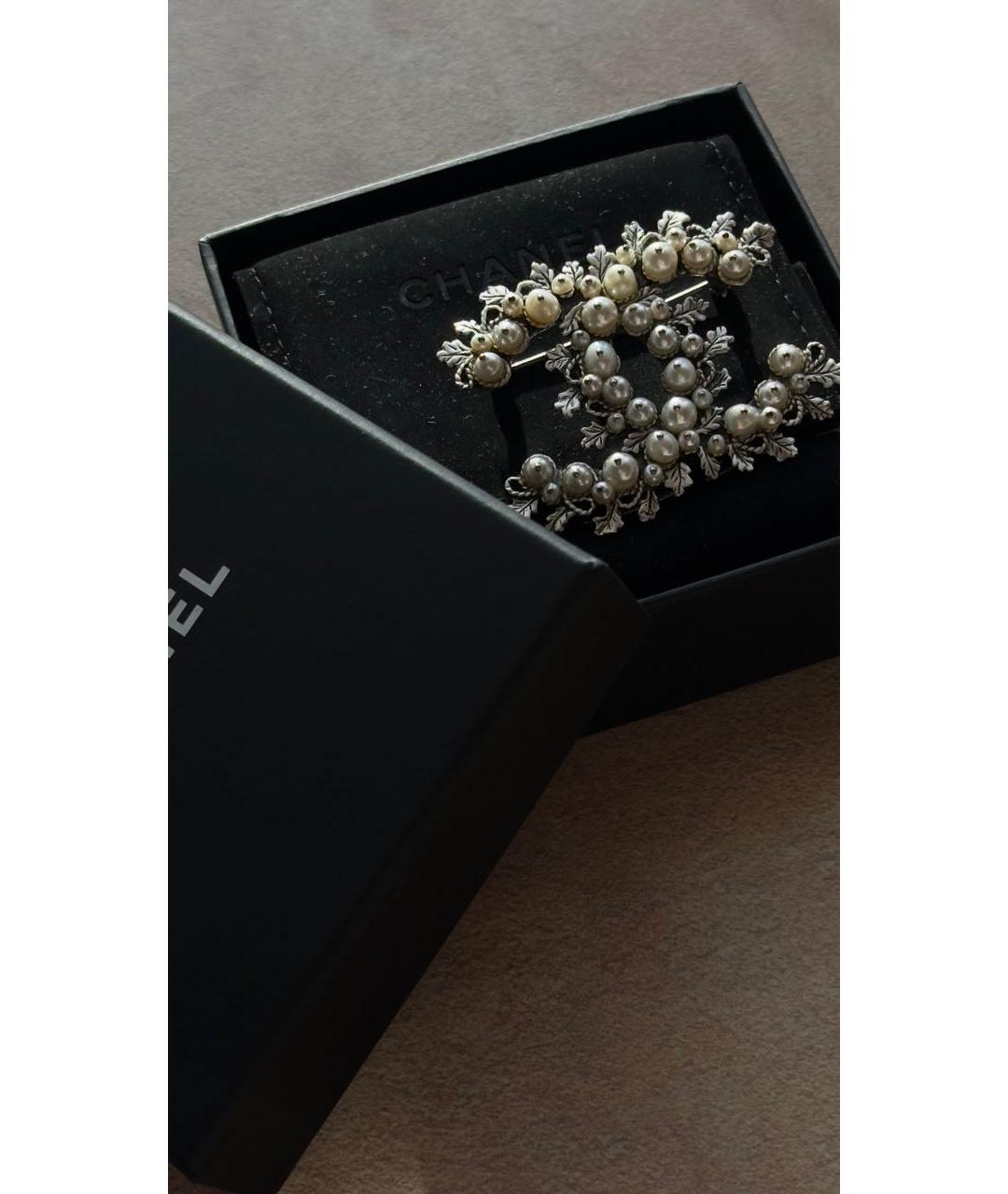 CHANEL Серебряная серебряная брошь, фото 3
