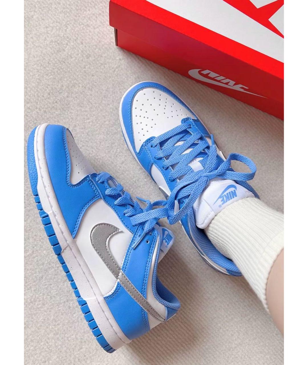 NIKE Синие кожаные кроссовки, фото 4