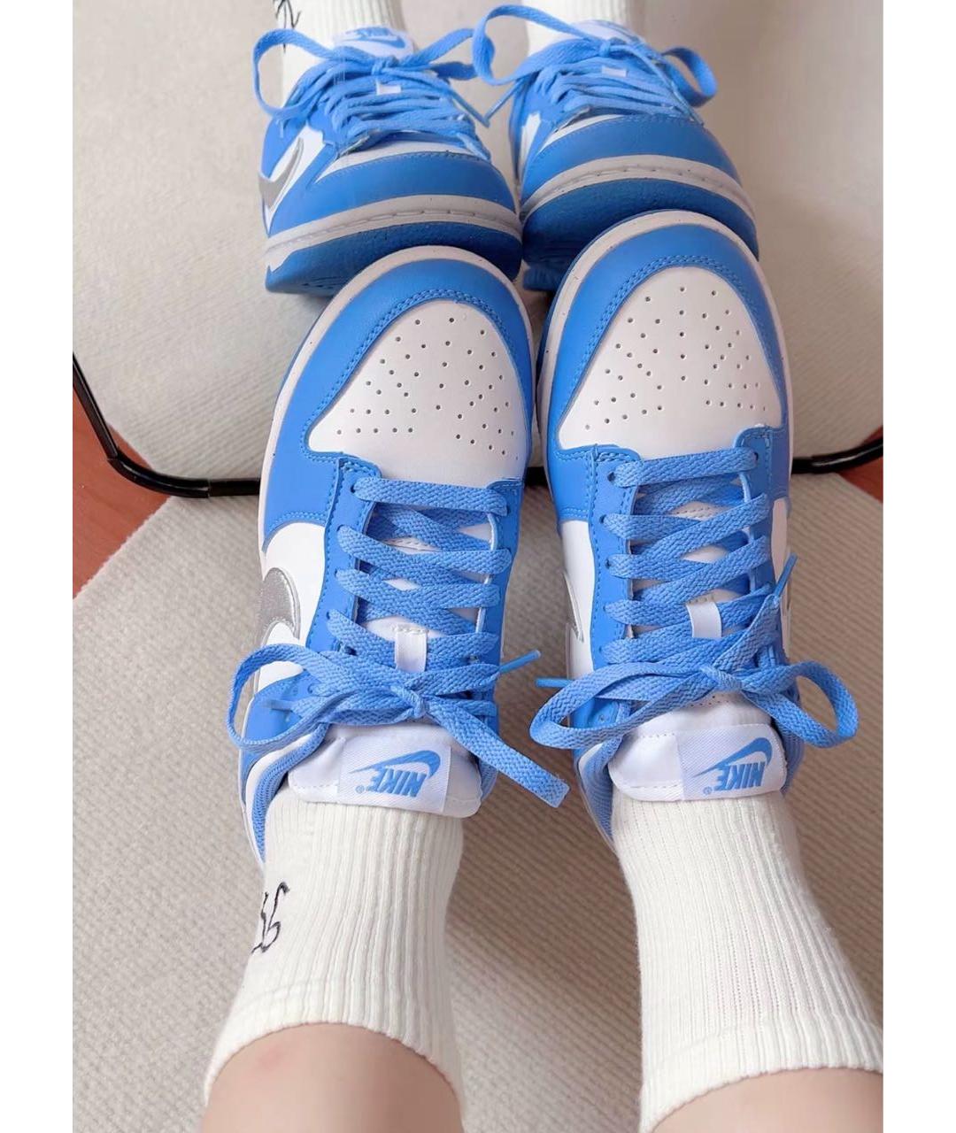 NIKE Синие кожаные кроссовки, фото 2