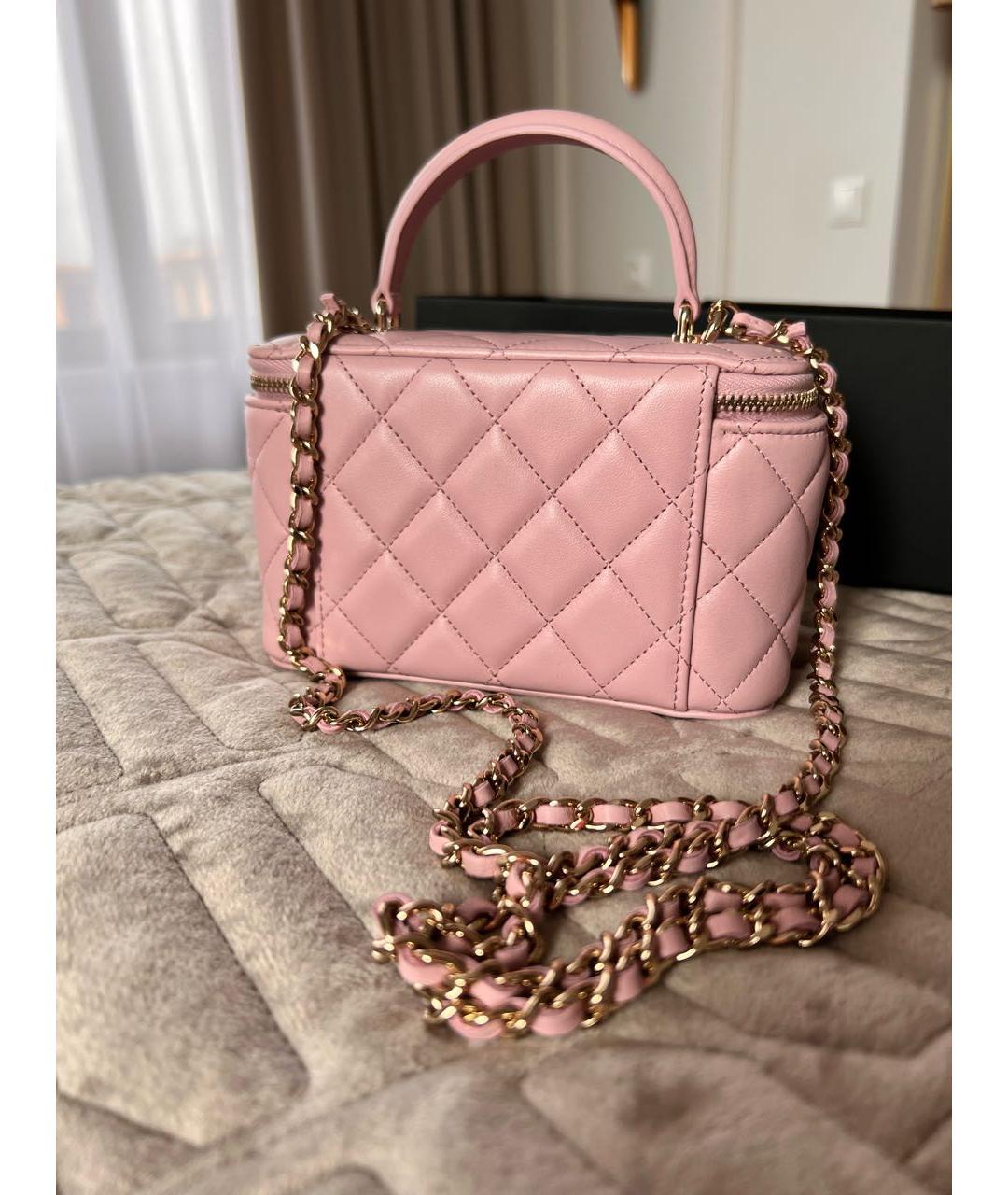 CHANEL Розовая кожаная сумка через плечо, фото 4