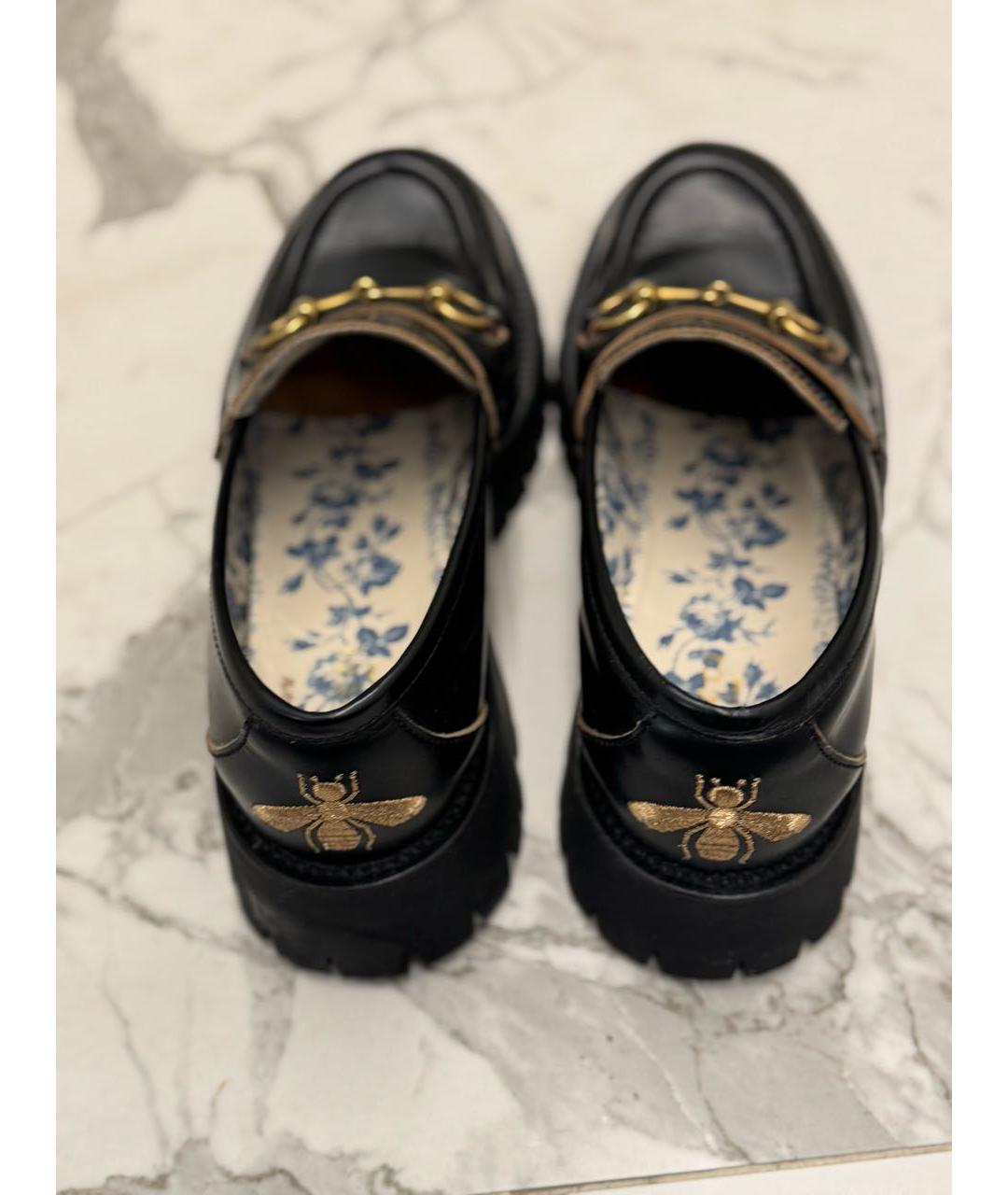 GUCCI Черные кожаные лоферы, фото 5