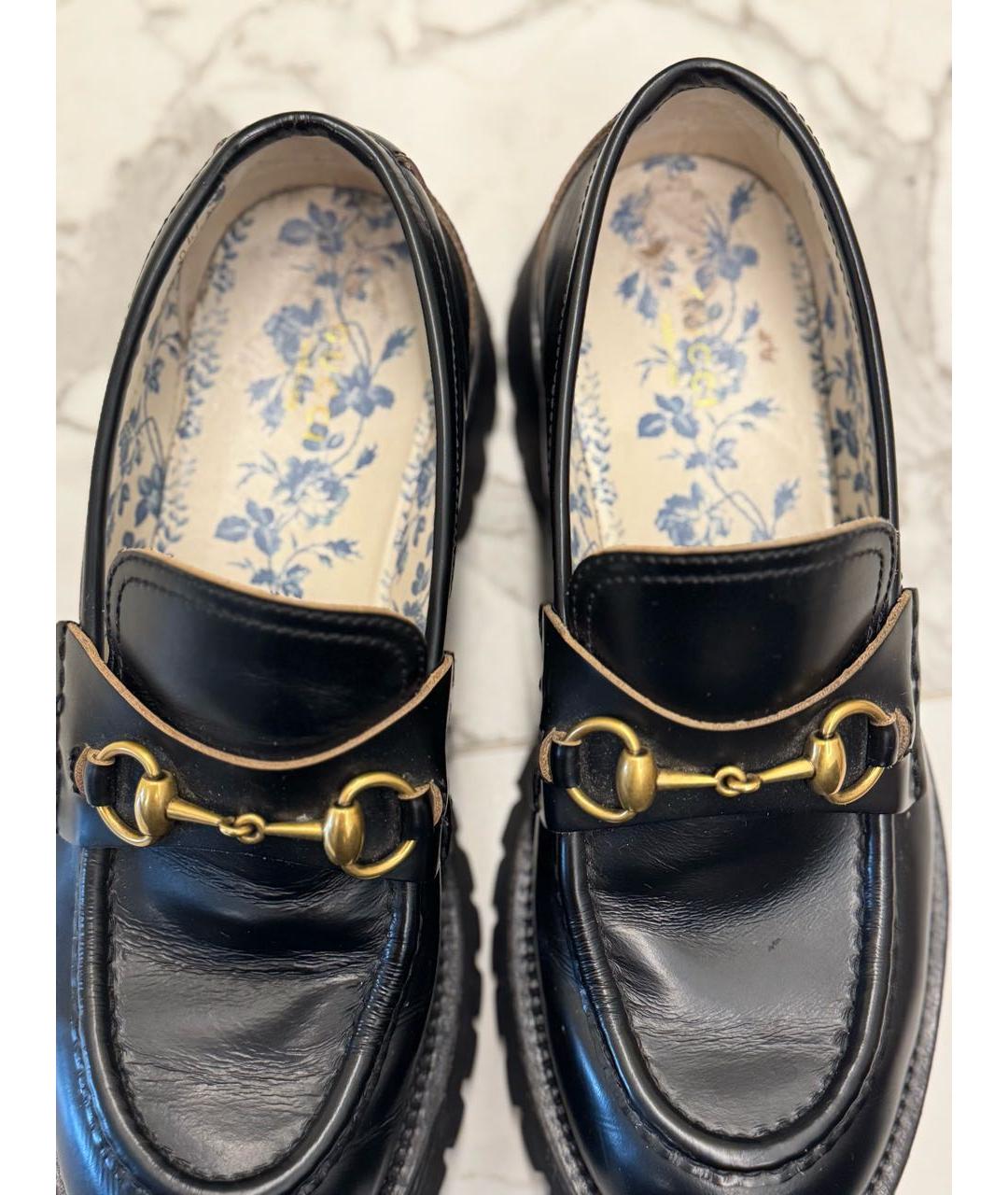 GUCCI Черные кожаные лоферы, фото 4