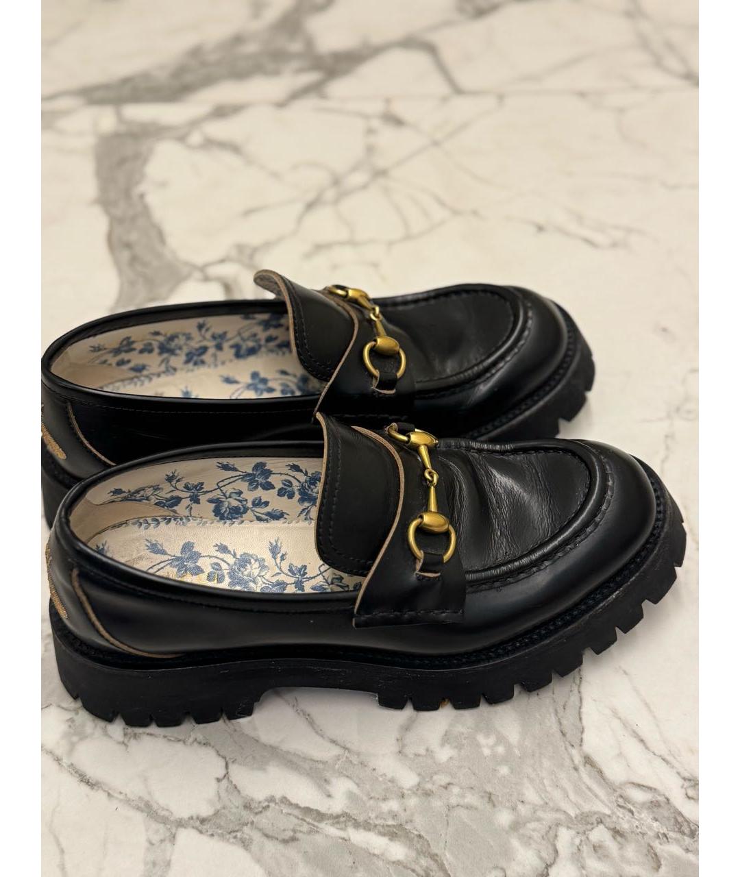 GUCCI Черные кожаные лоферы, фото 2