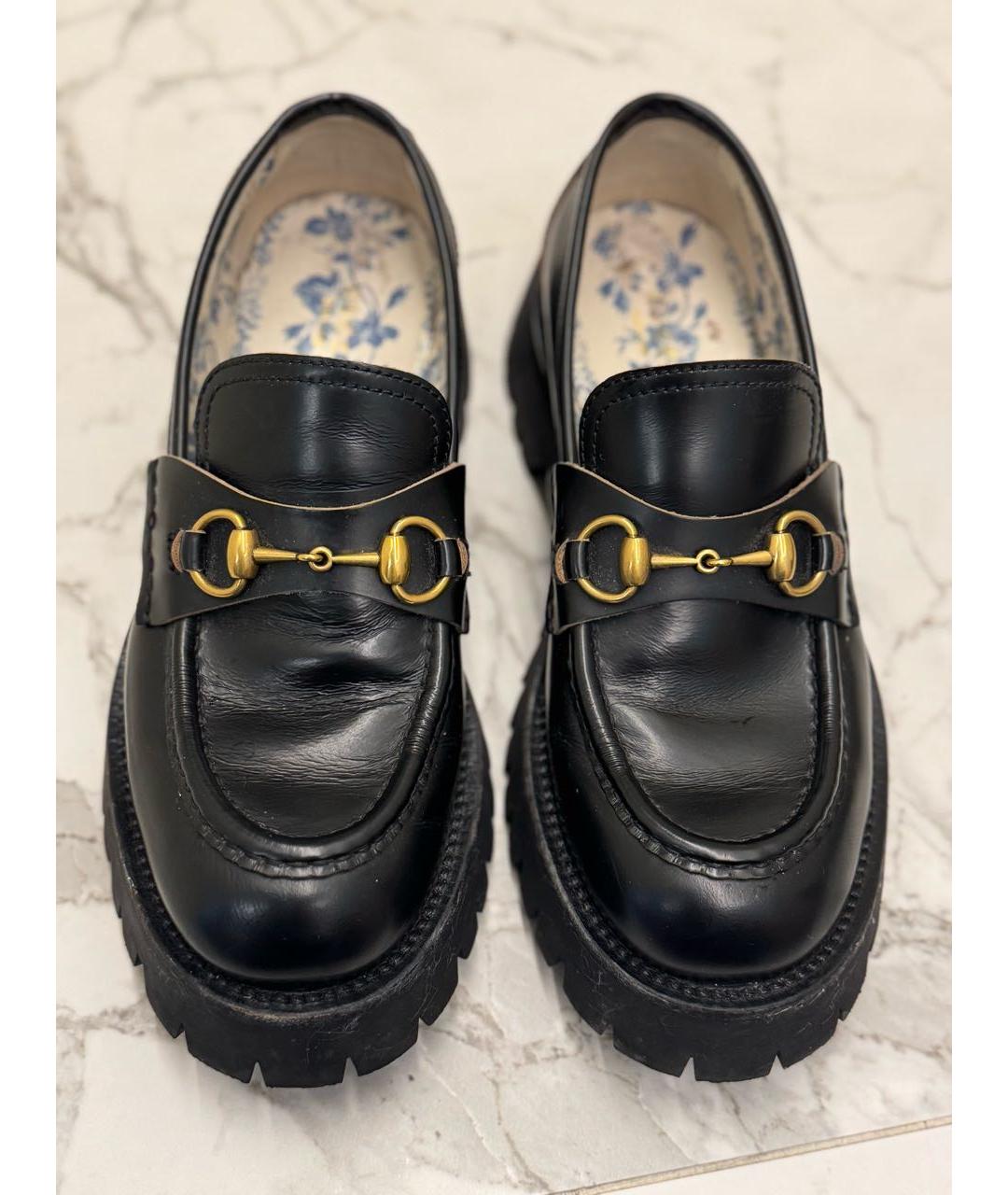 GUCCI Черные кожаные лоферы, фото 3