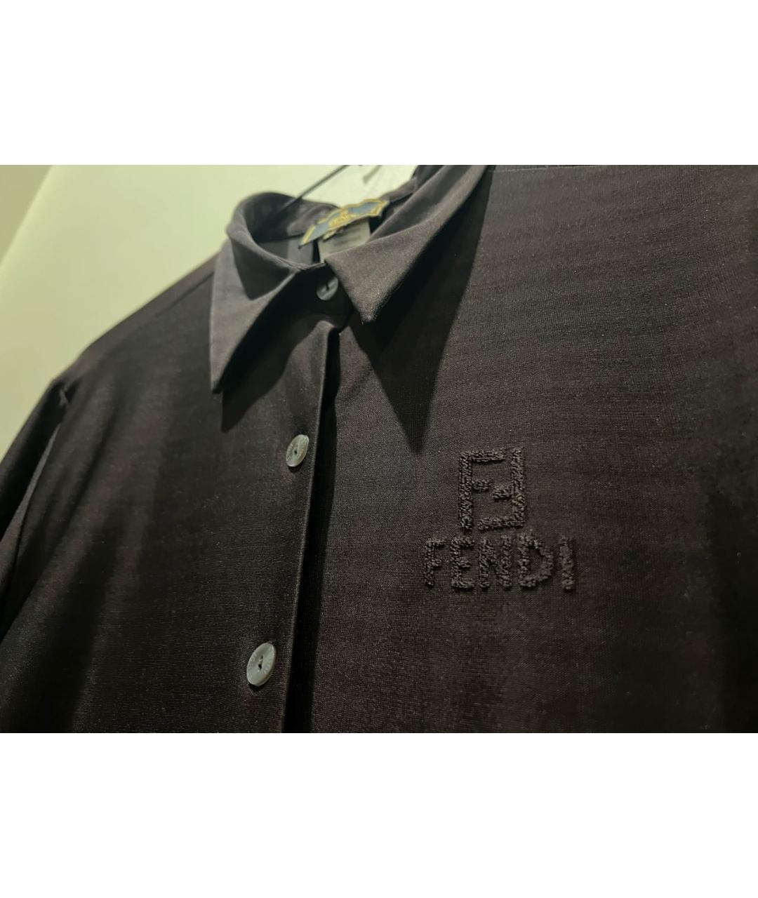 FENDI Коричневая вискозная рубашка, фото 3