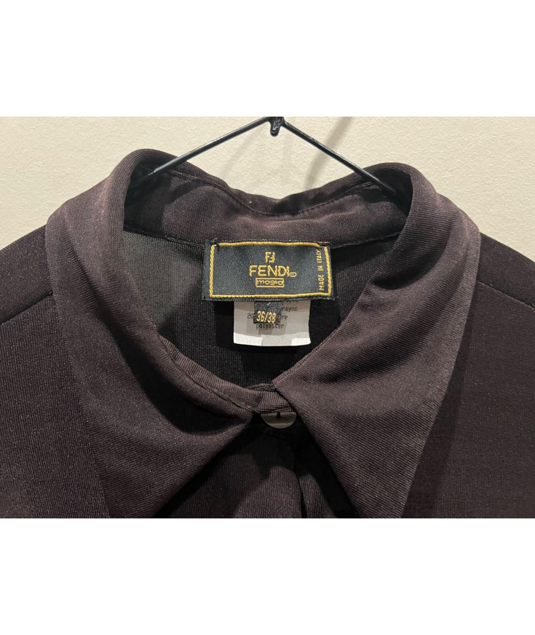 FENDI Коричневая вискозная рубашка, фото 4