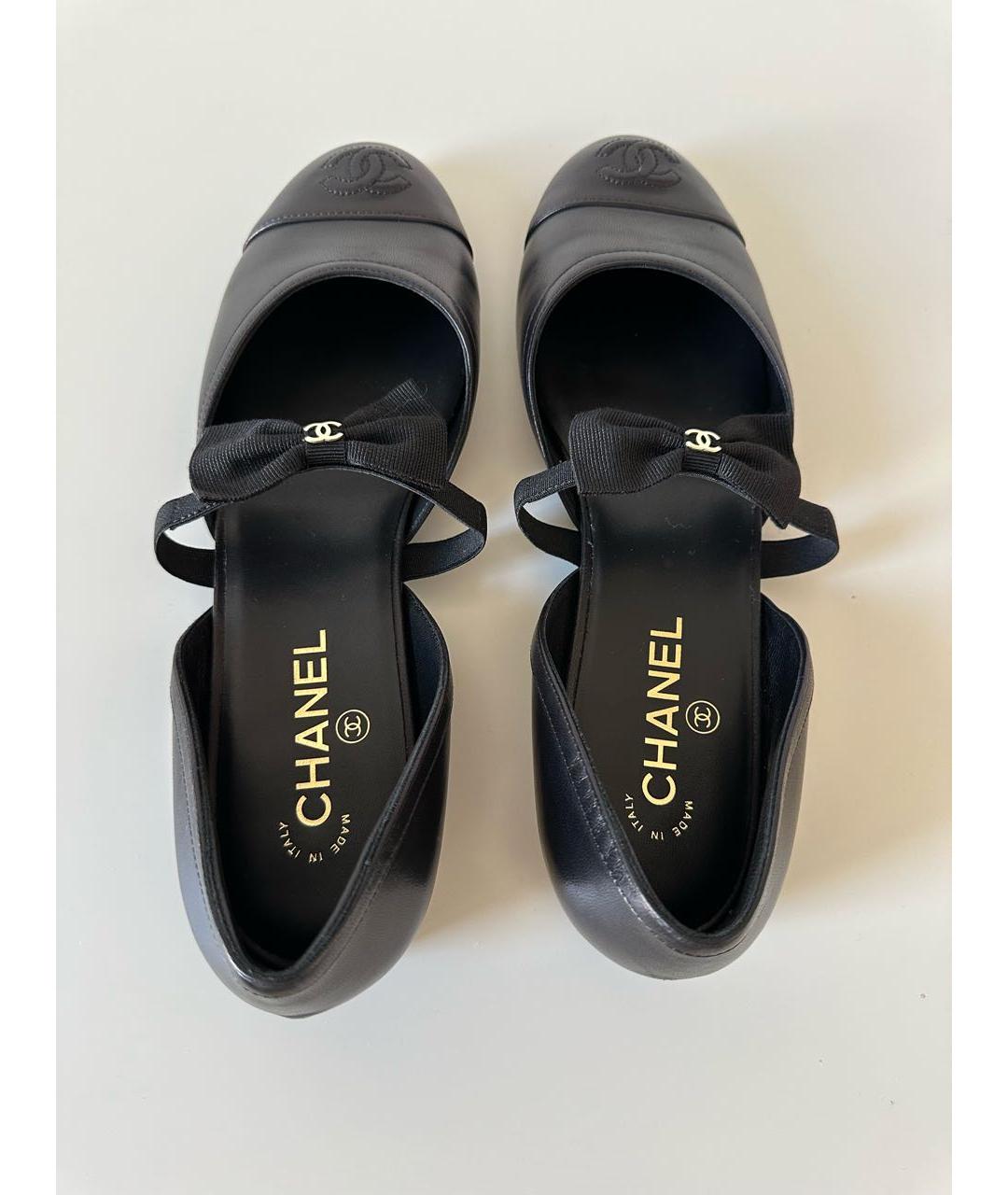 CHANEL Черные кожаные туфли, фото 3