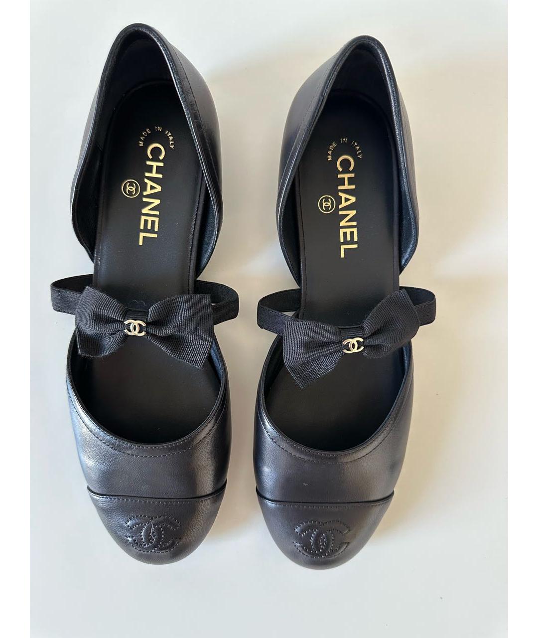 CHANEL Черные кожаные туфли, фото 2