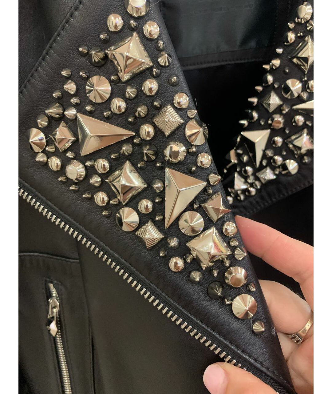 PHILIPP PLEIN Черная кожаная куртка, фото 4