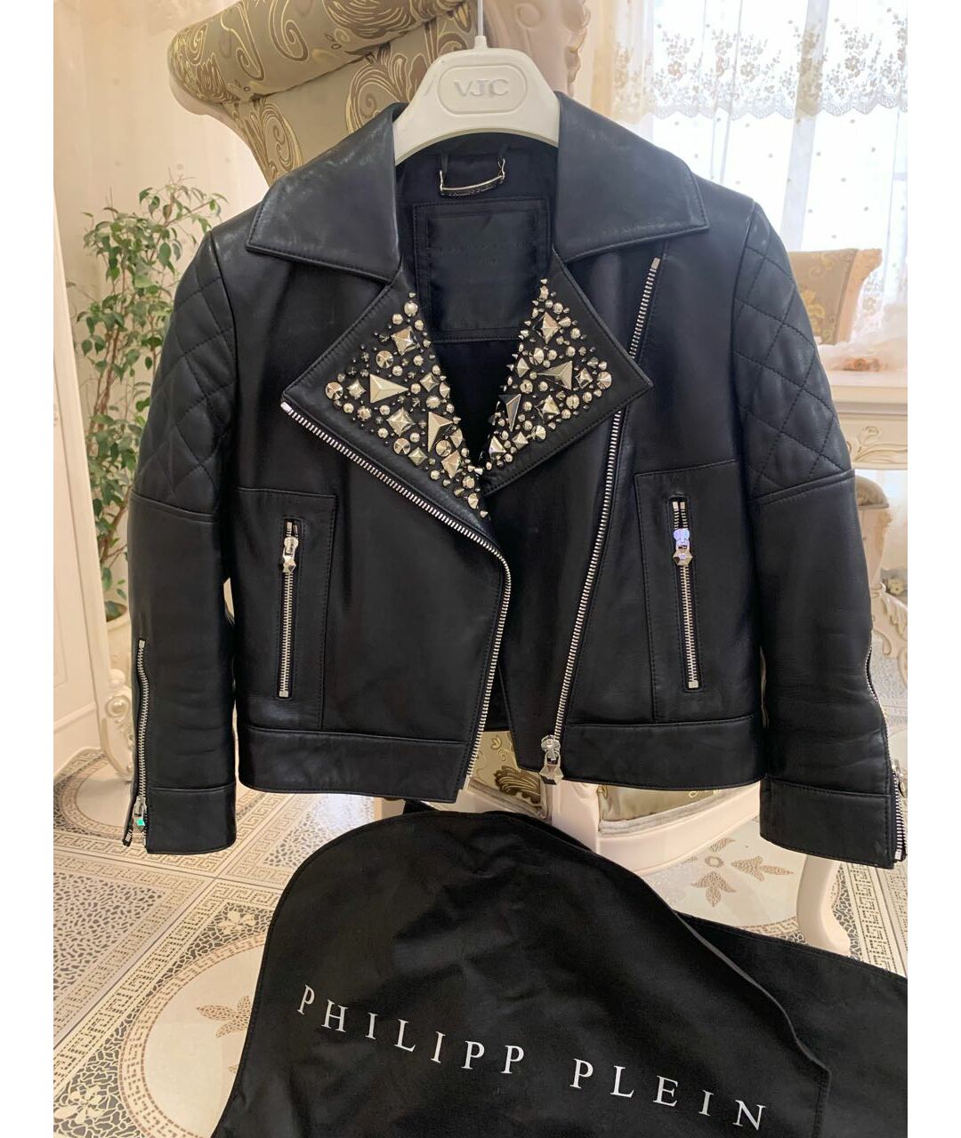 PHILIPP PLEIN Черная кожаная куртка, фото 8