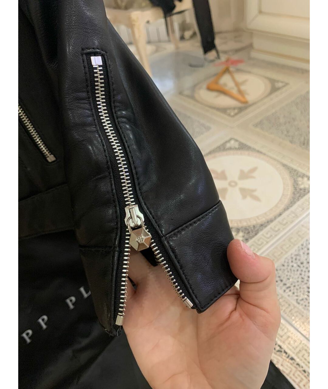 PHILIPP PLEIN Черная кожаная куртка, фото 7