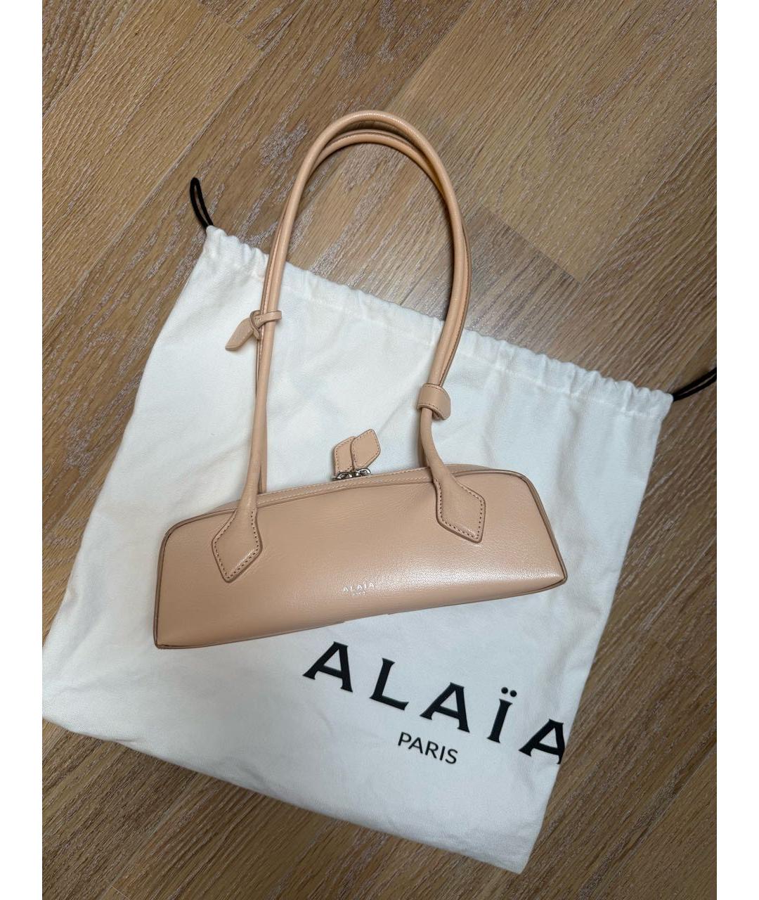 ALAIA Бежевая кожаная сумка через плечо, фото 2