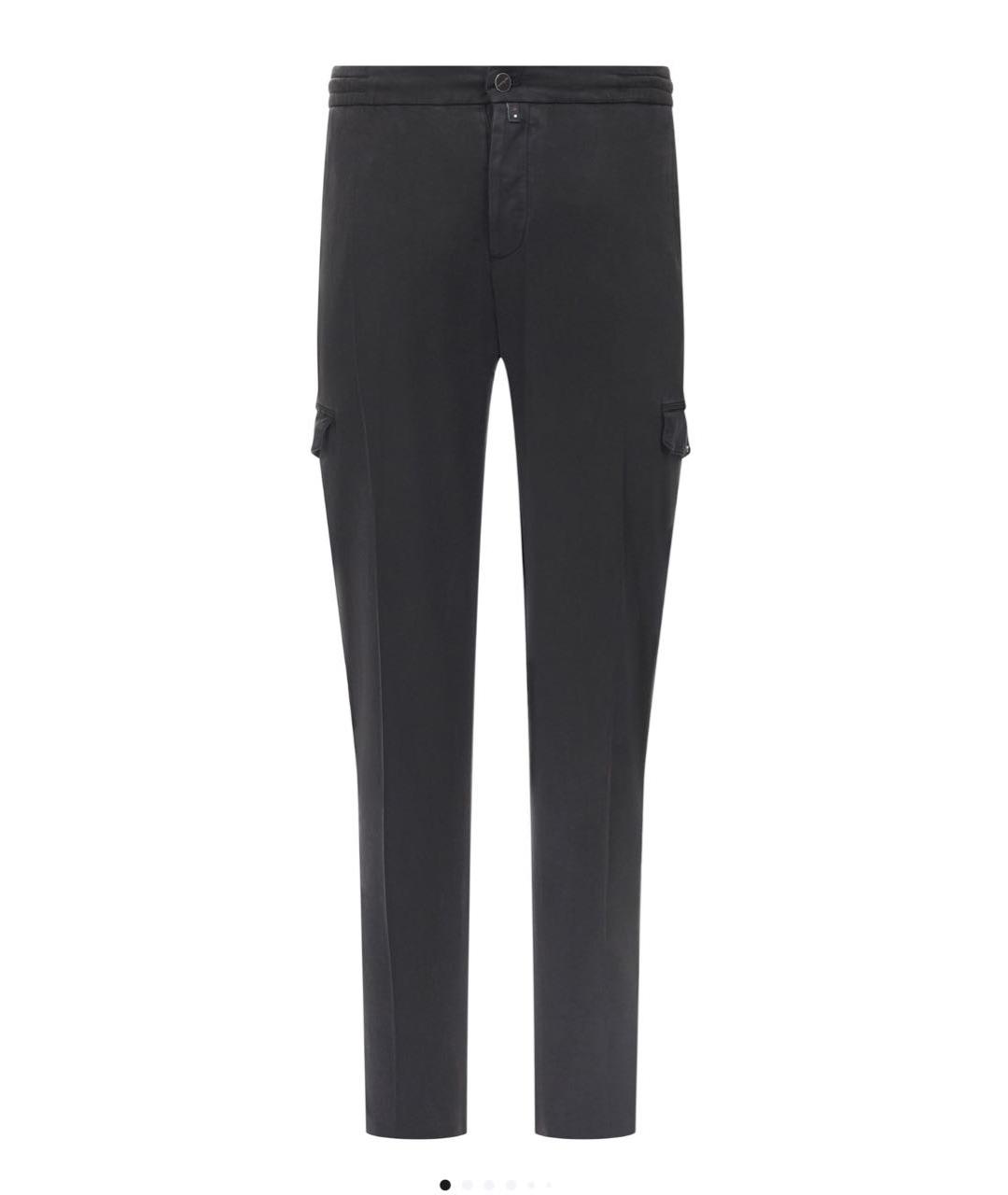 KITON Черные хлопковые повседневные брюки, фото 1
