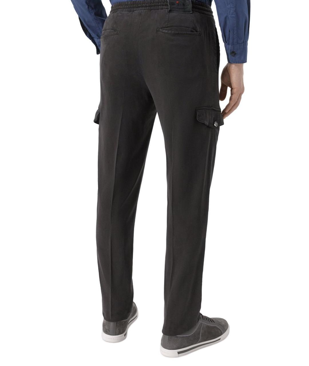 KITON Черные хлопковые повседневные брюки, фото 4
