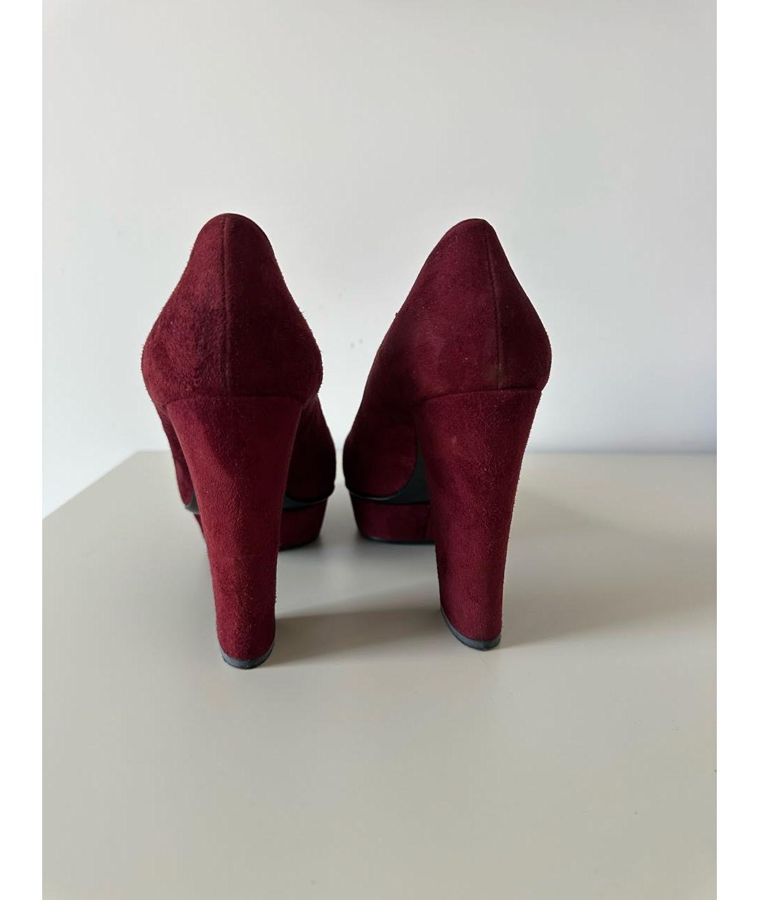 PRADA Бордовые замшевые туфли, фото 4