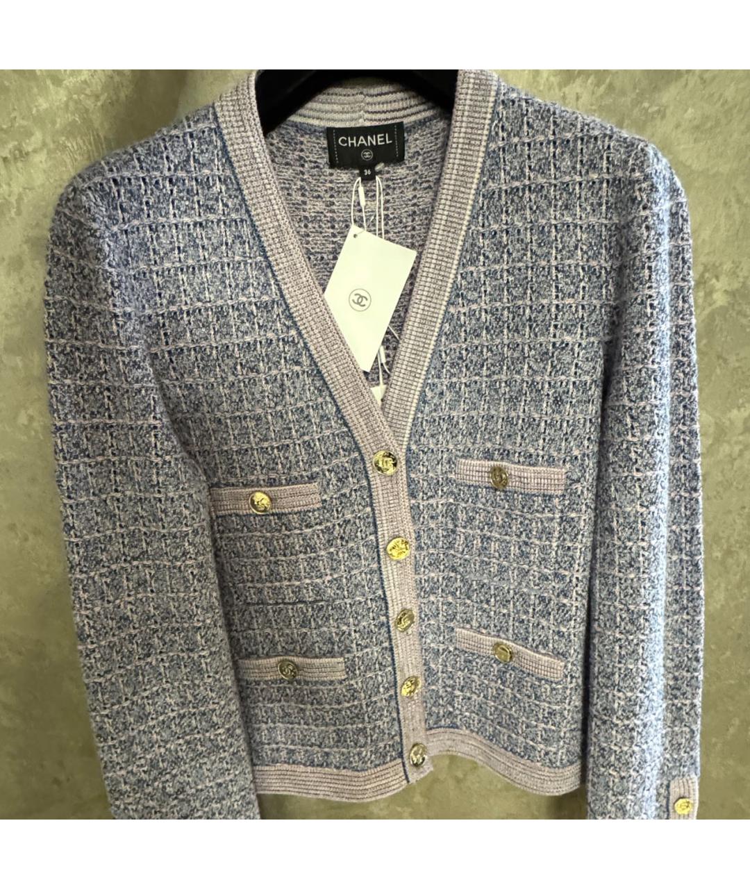 CHANEL Фиолетовый хлопковый кардиган, фото 3