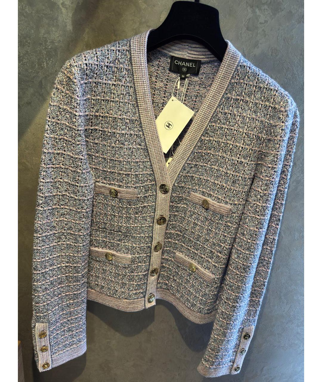 CHANEL Фиолетовый хлопковый кардиган, фото 8