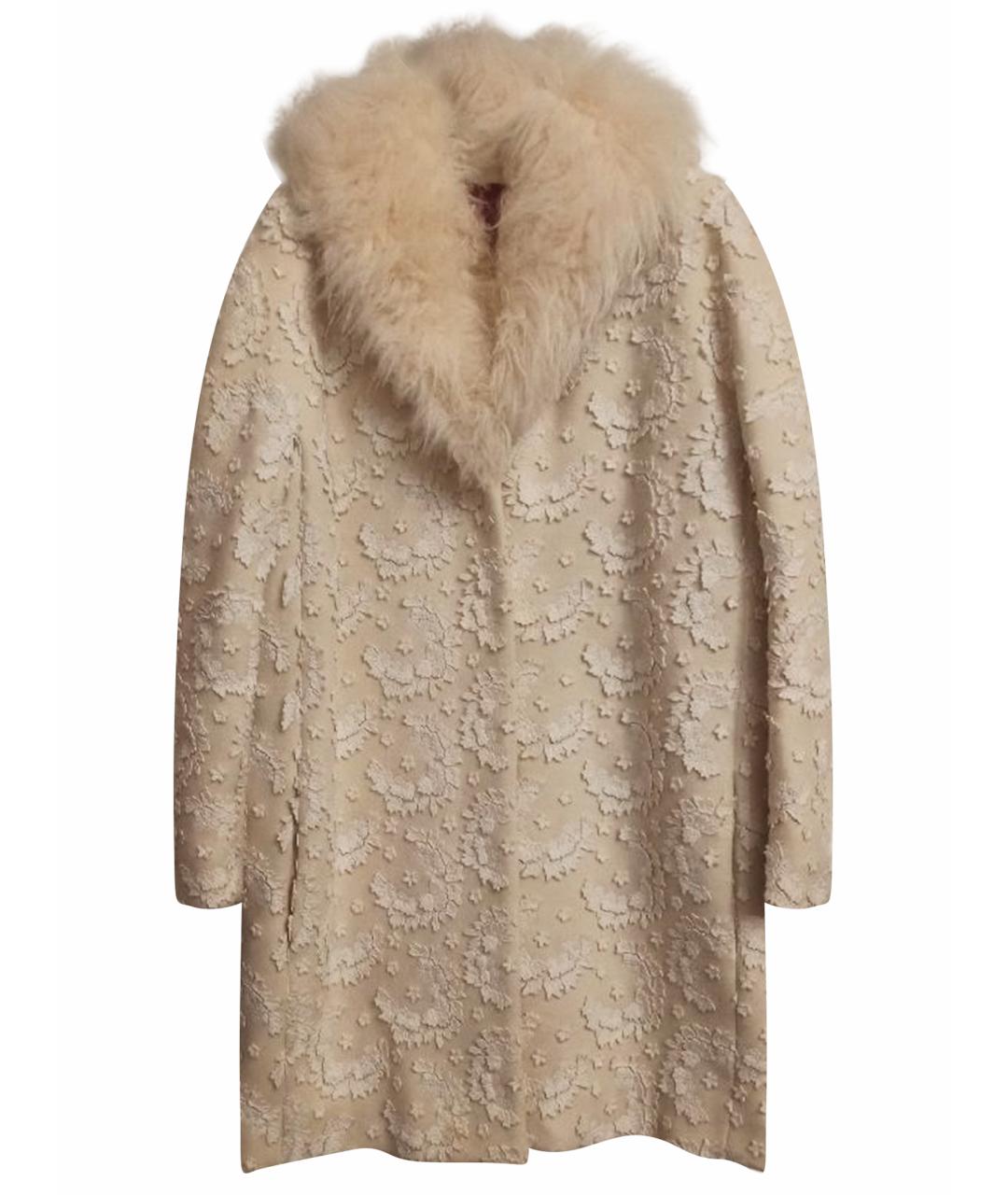 MONCLER Белое шерстяное пальто, фото 1