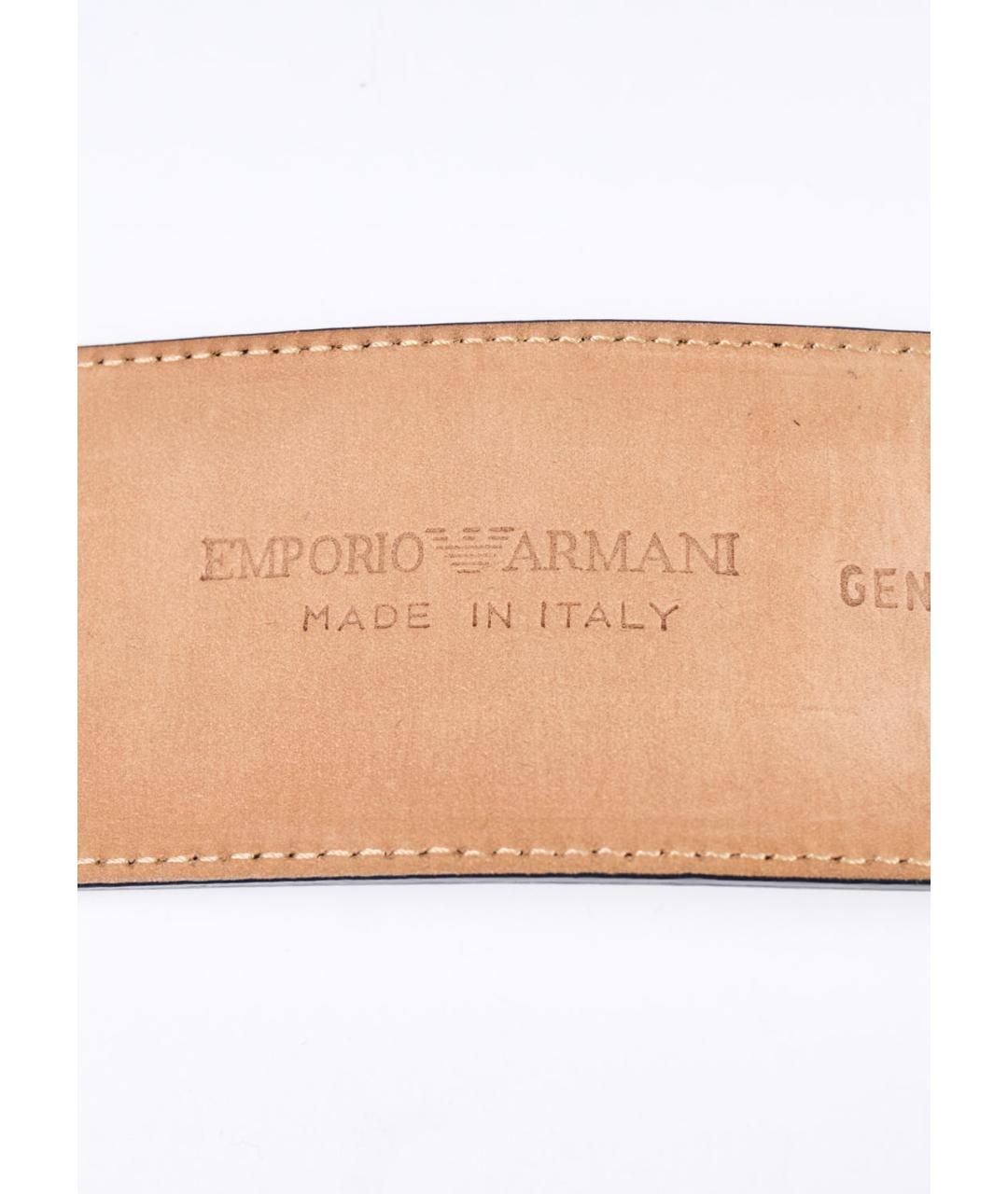EMPORIO ARMANI Черный кожаный ремень, фото 3