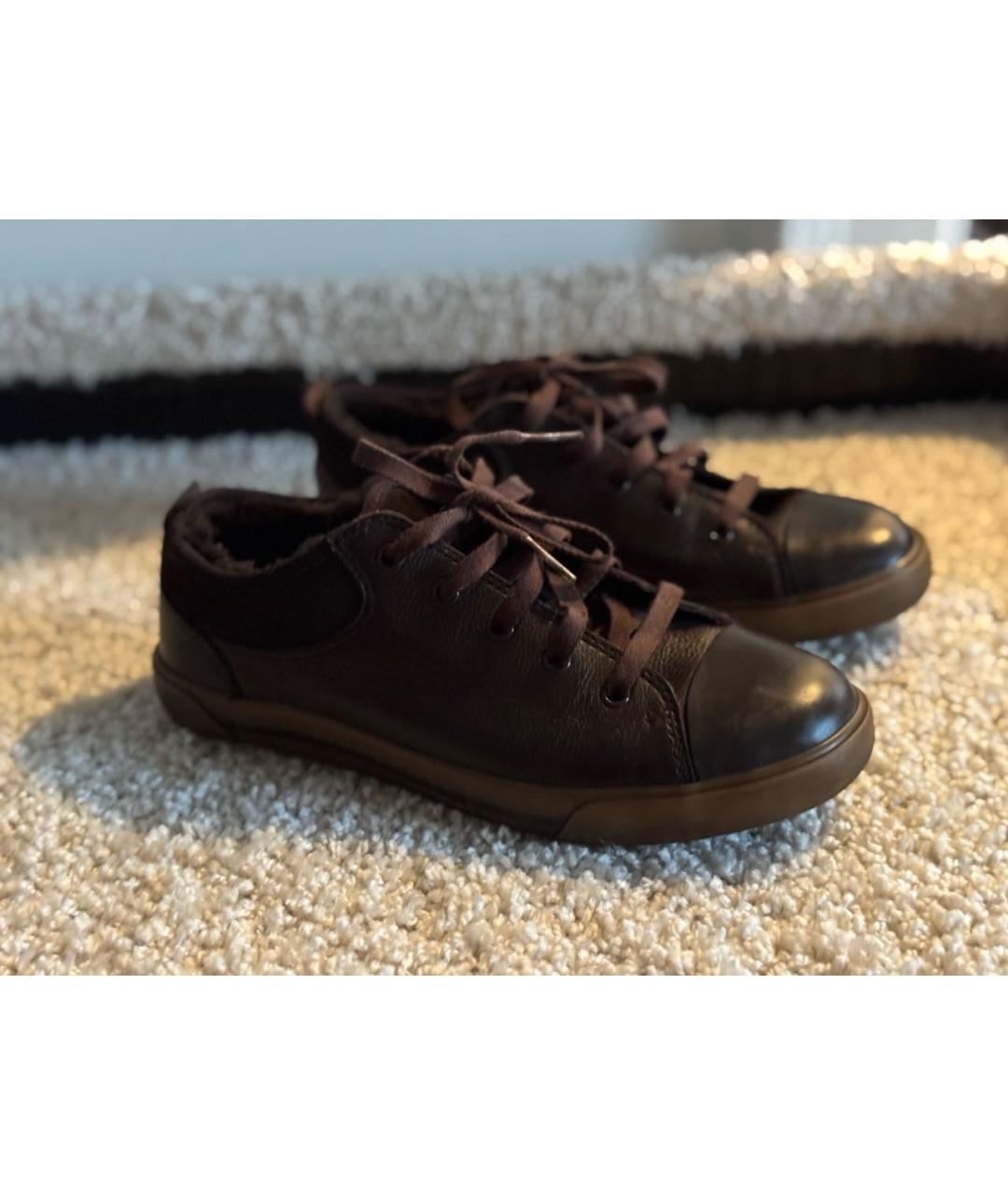 UGG AUSTRALIA Коричневые кожаные кеды, фото 7