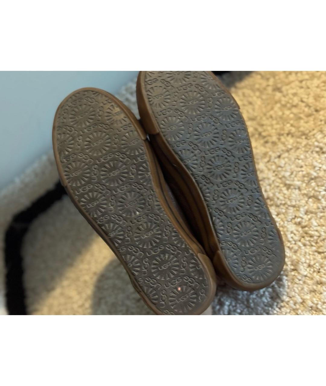 UGG AUSTRALIA Коричневые кожаные кеды, фото 6