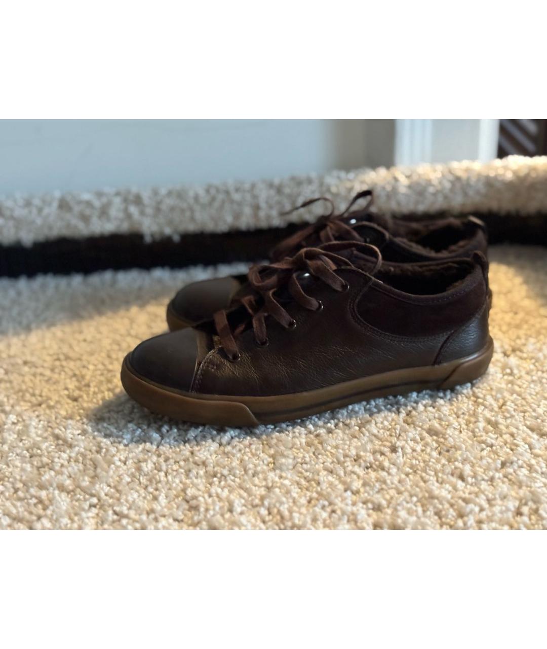 UGG AUSTRALIA Коричневые кожаные кеды, фото 5