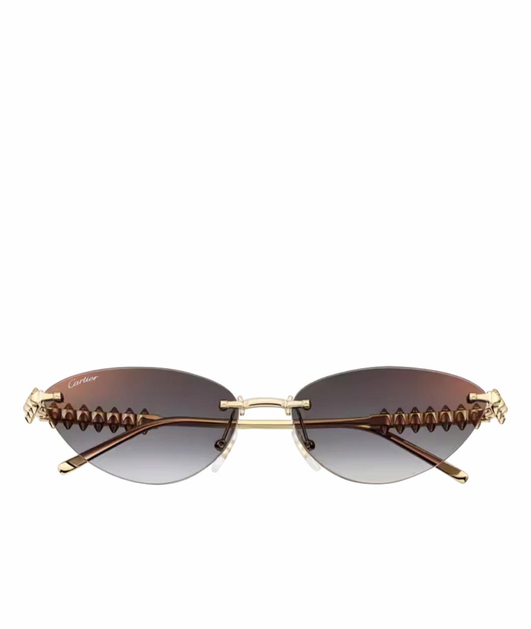 CARTIER Золотые металлические солнцезащитные очки, фото 1