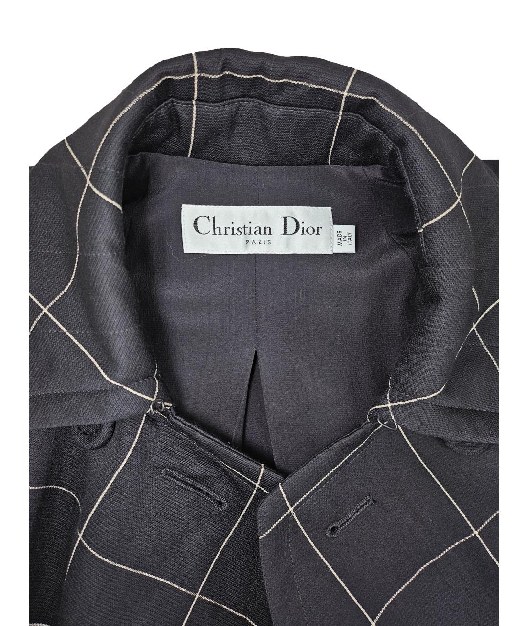 CHRISTIAN DIOR Черное шерстяное пальто, фото 4
