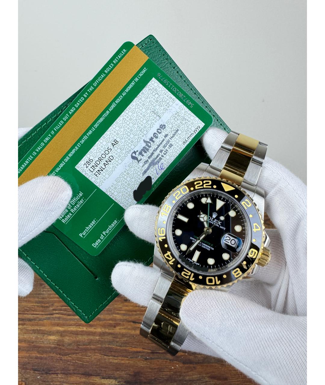ROLEX Черные часы из золота и стали, фото 4