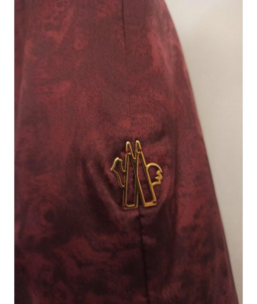 MONCLER Бордовый полиэстеровый пуховик, фото 4