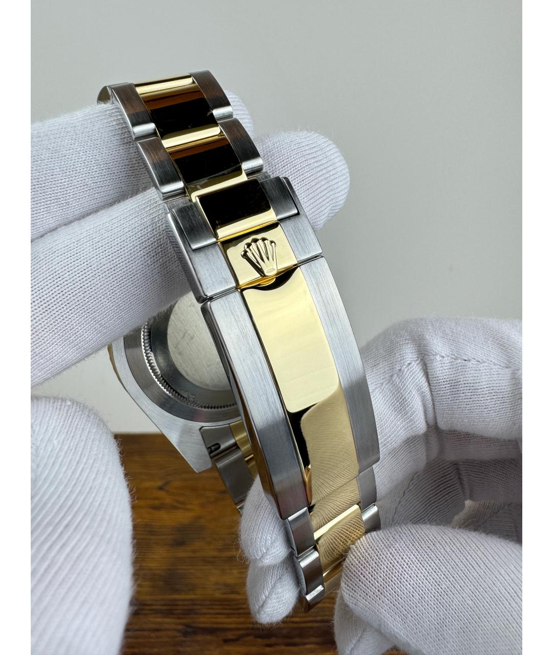 ROLEX Темно-синие часы из золота и стали, фото 8