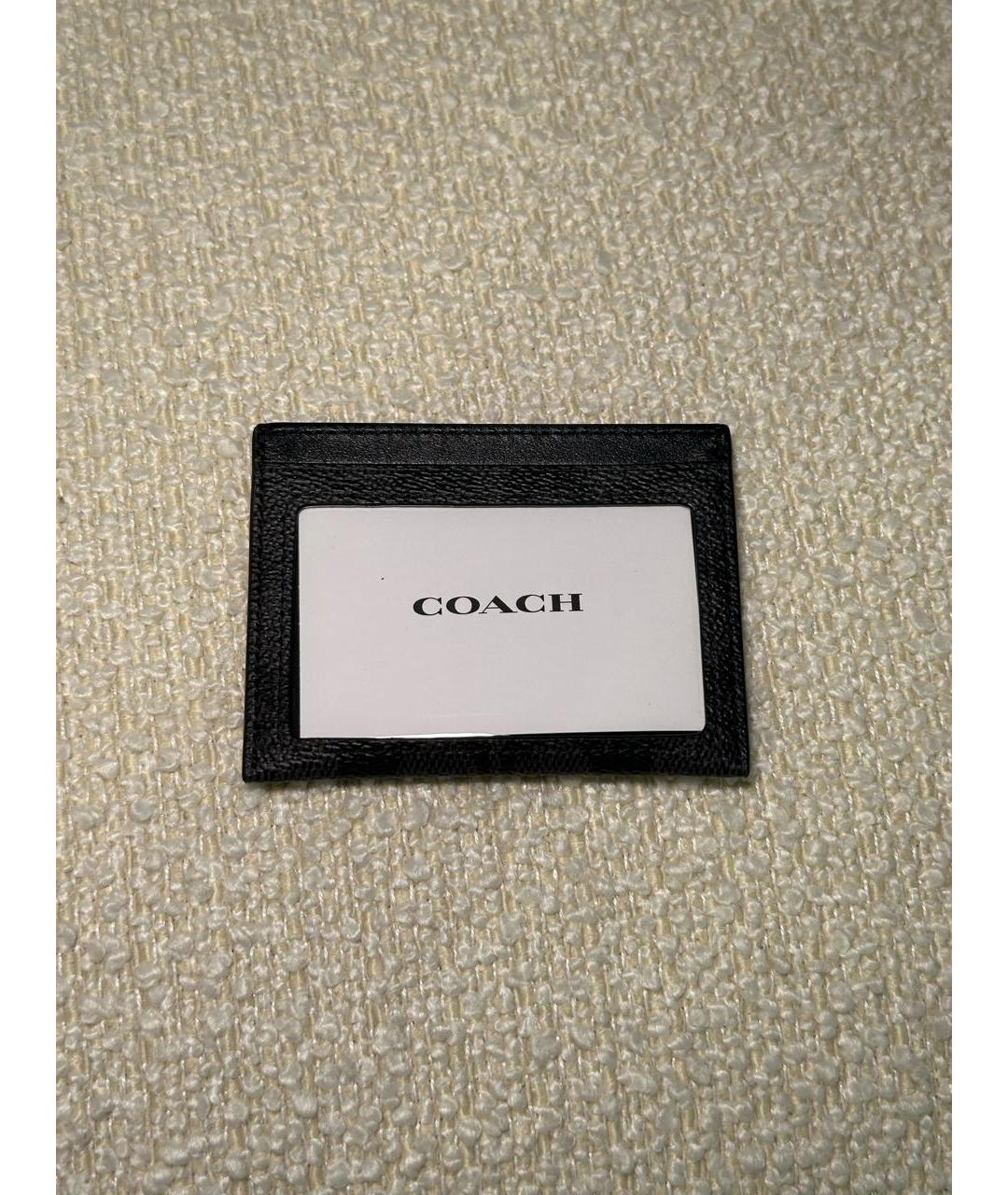 COACH Черный кожаный кардхолдер, фото 5