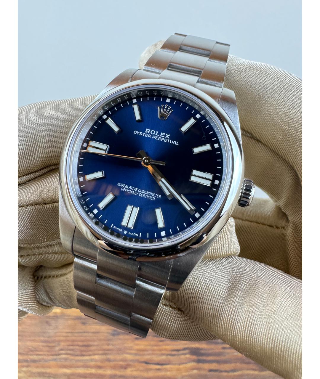 ROLEX Темно-синие стальные часы, фото 3