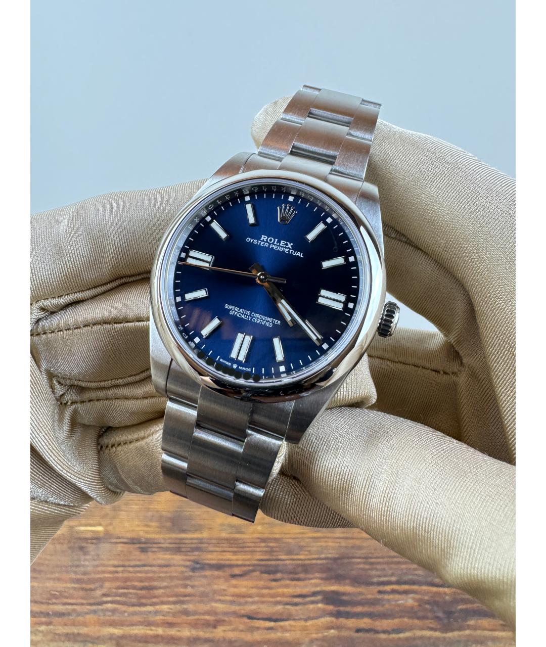 ROLEX Темно-синие стальные часы, фото 2