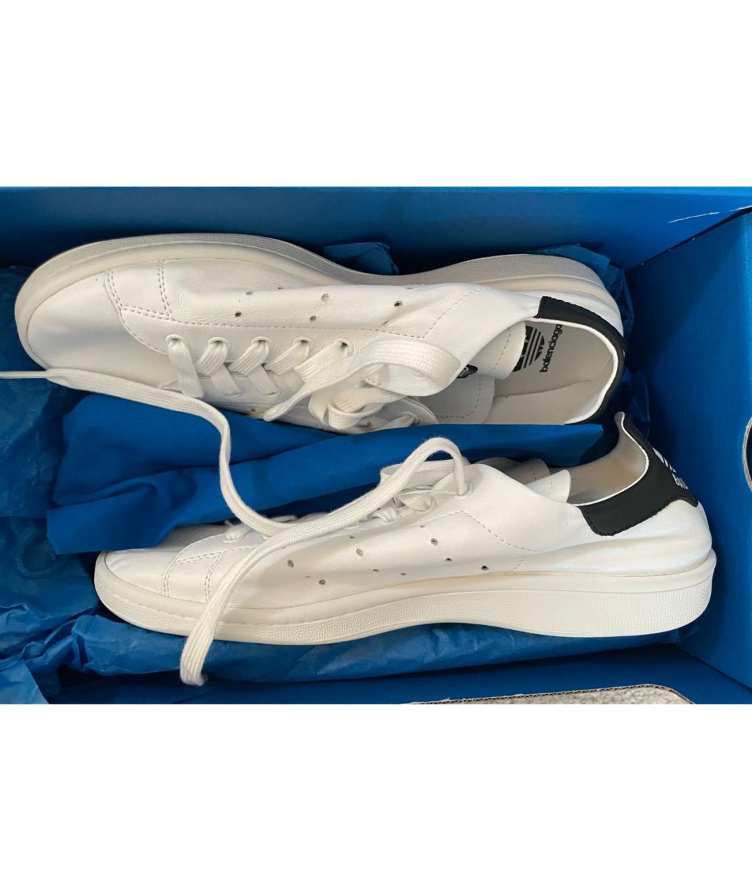 BALENCIAGA Белые кожаные кроссовки, фото 2