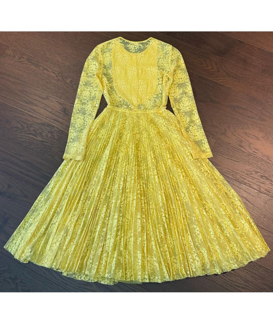 ERMANNO SCERVINO Желтое кружевное коктейльное платье, фото 2