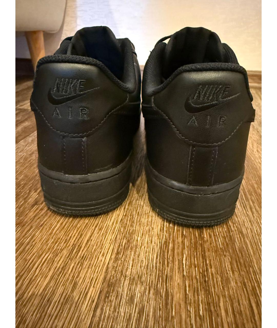 NIKE Черные кожаные низкие кроссовки / кеды, фото 4