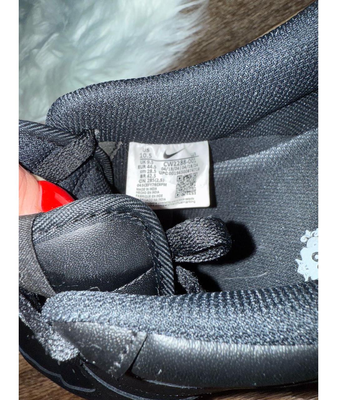 NIKE Черные кожаные низкие кроссовки / кеды, фото 6