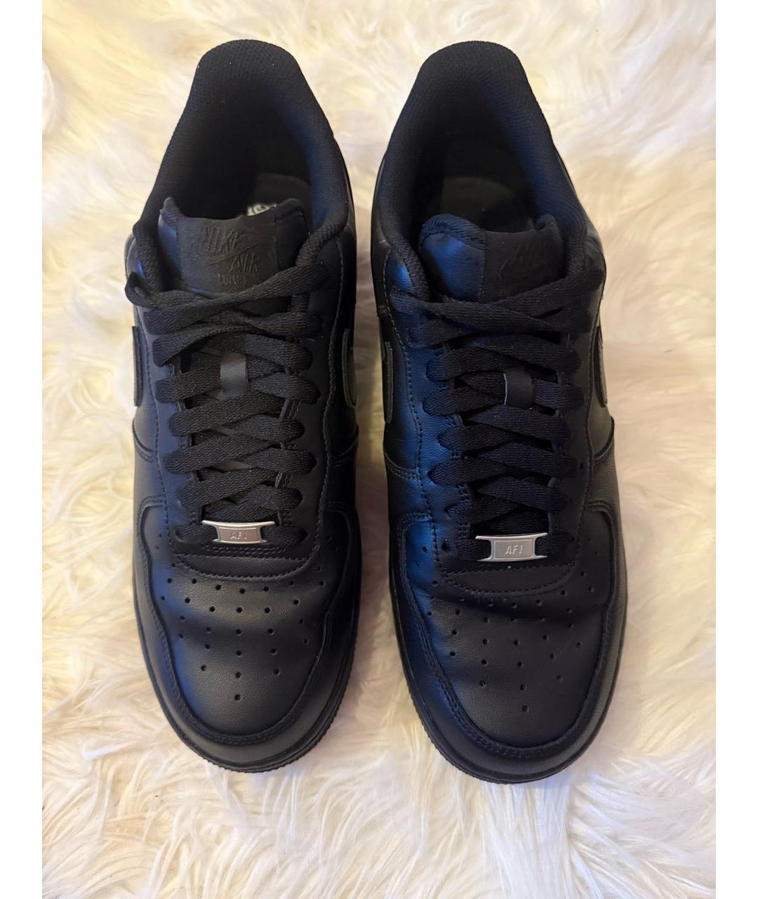 NIKE Черные кожаные низкие кроссовки / кеды, фото 2