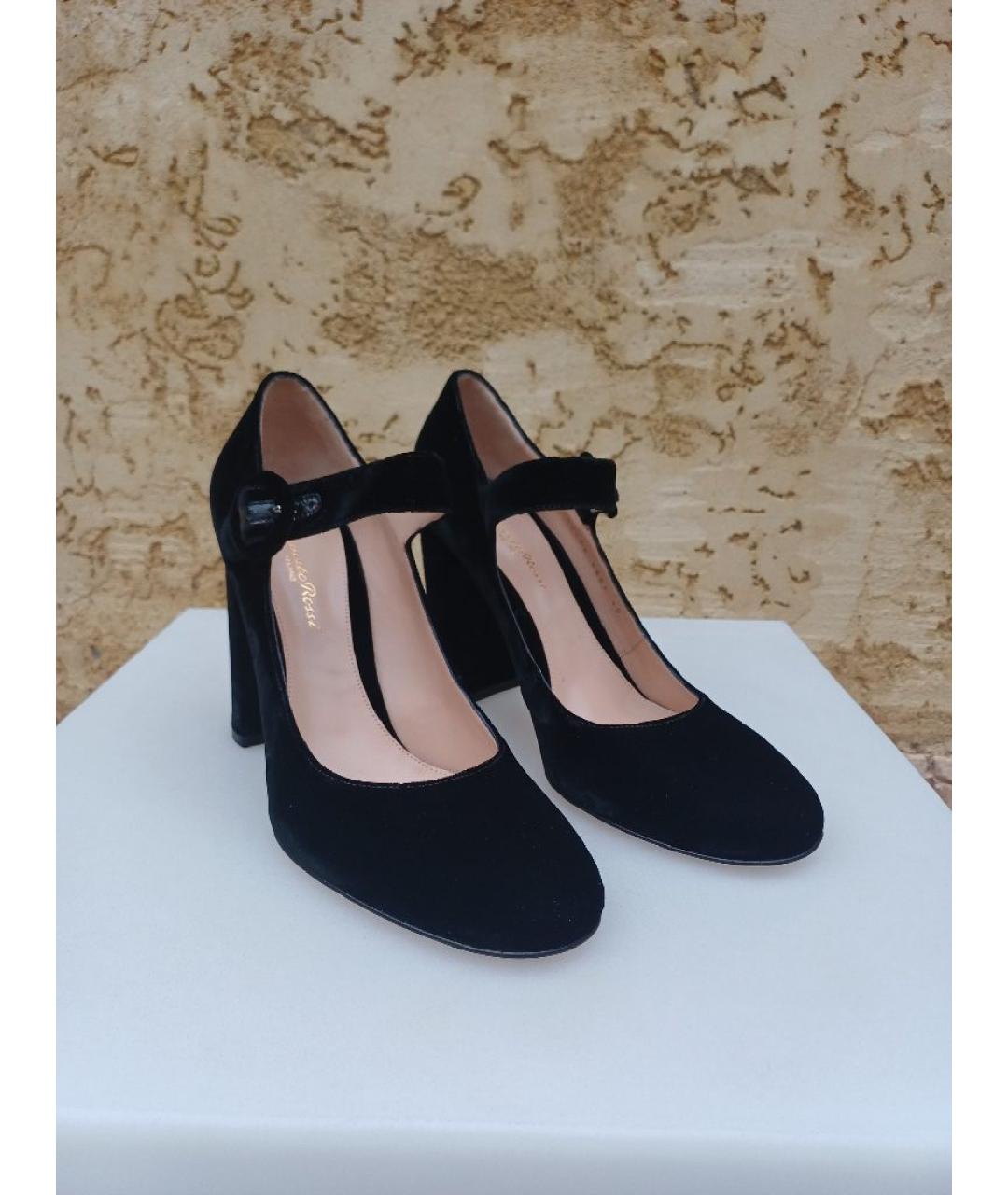 GIANVITO ROSSI Черные бархатные туфли, фото 2