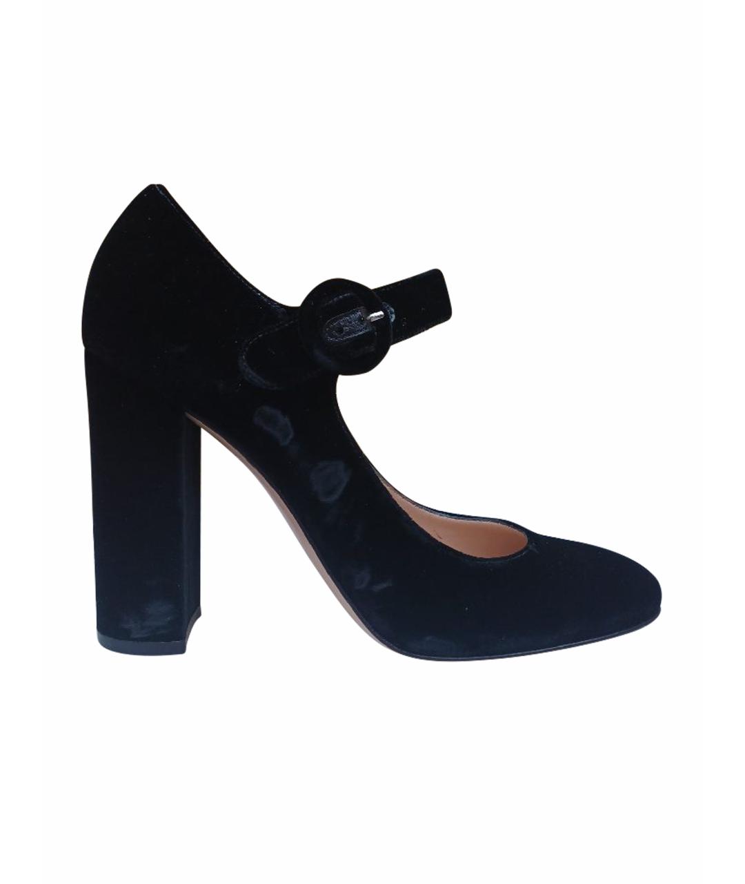 GIANVITO ROSSI Черные бархатные туфли, фото 1