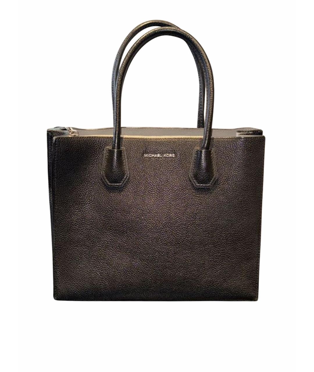 MICHAEL KORS Черная кожаная сумка с короткими ручками, фото 1