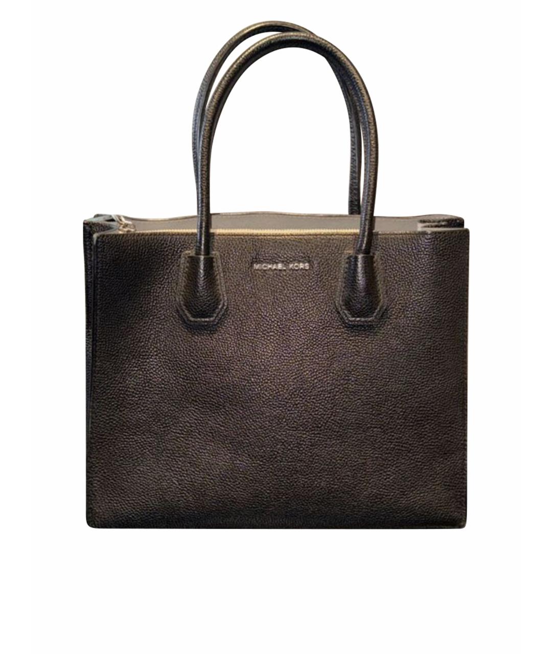 MICHAEL KORS Черная кожаная сумка с короткими ручками, фото 7