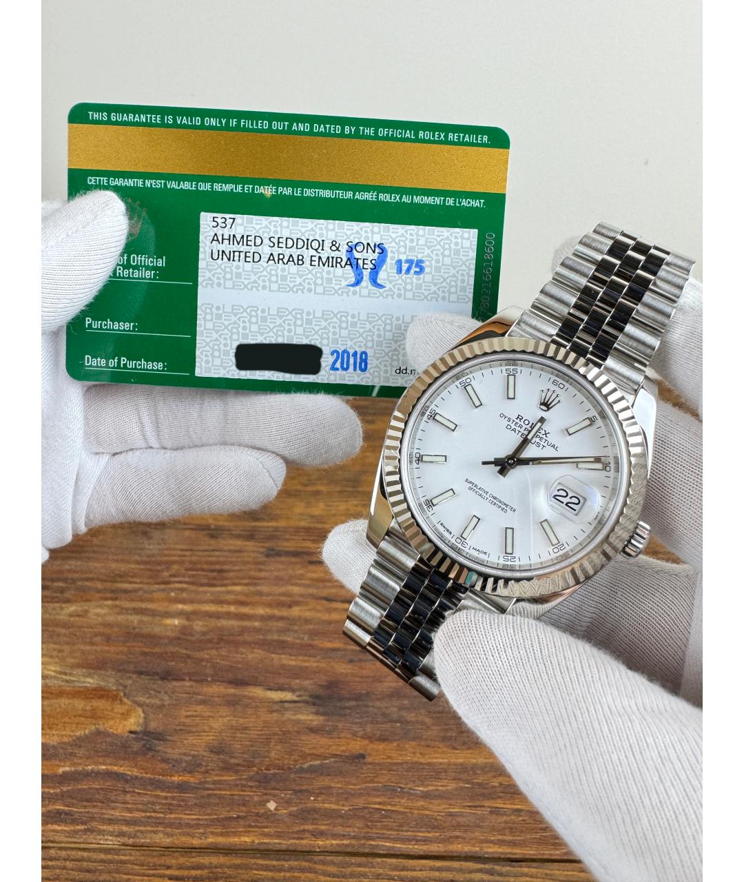 ROLEX Белые стальные часы, фото 2