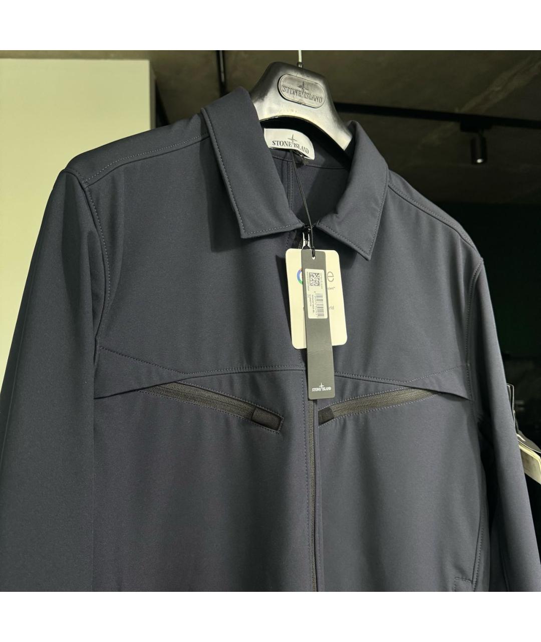 STONE ISLAND Темно-синяя полиэстеровая куртка, фото 3