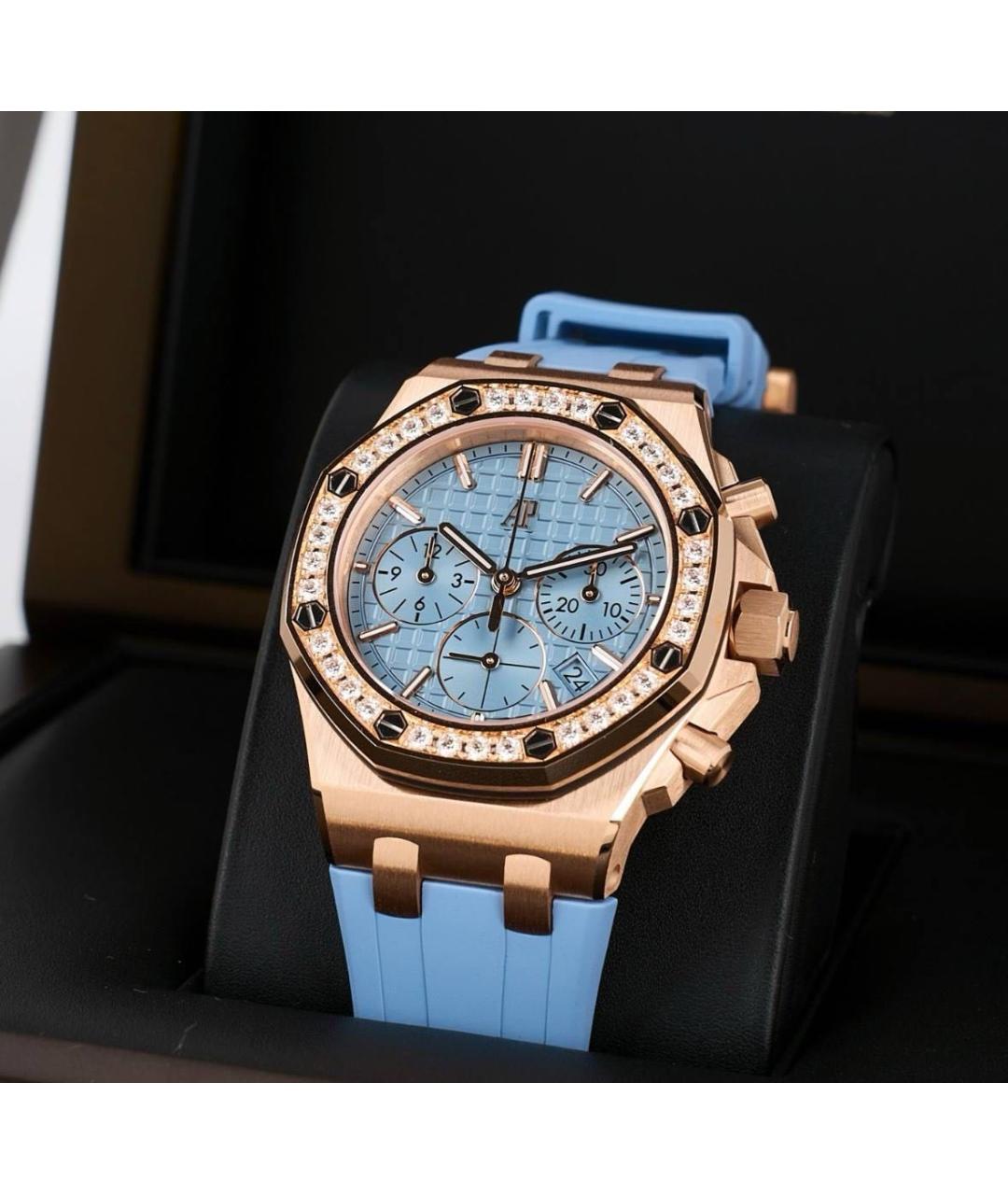 Audemars Piguet Голубые часы из розового золота, фото 3